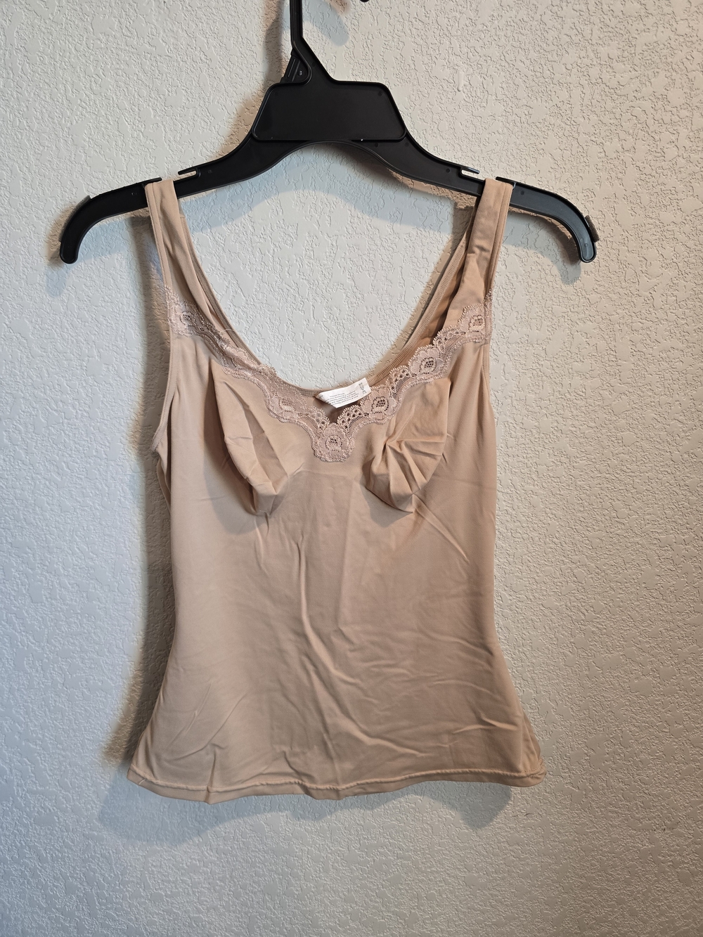 Flexees by Maidenform Lace Trim Cami Shapewear Tank Top Nude Beige - Size XL Sty